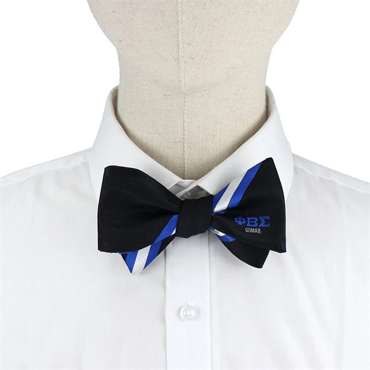 2 Black Tie With White Stripe(001)