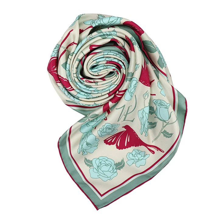 Blue Floral Scarf