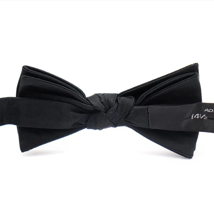 Black Silk Pre Tied Bow Tie